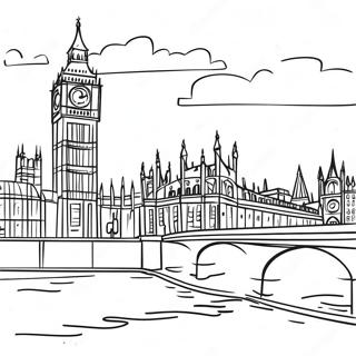 London Skyline Coloring Page | London coloring page