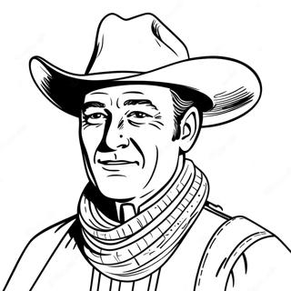 Classic John Wayne Cowboy Coloring Page | John Wayne coloring page