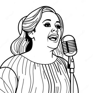 Adele Singing on Stage Coloring Page | Adele coloring page