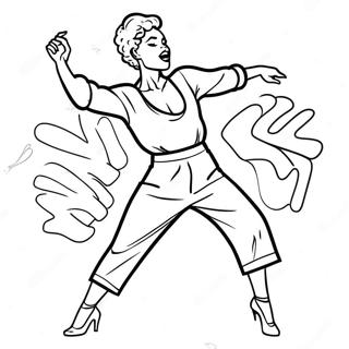 Energetic Jazz Dancer Coloring Page | Jazz Dance coloring page