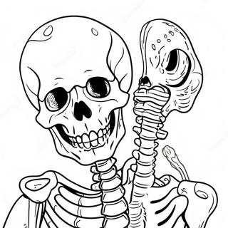 Detailed Human Skeleton Coloring Page | Human Anatomy coloring page
