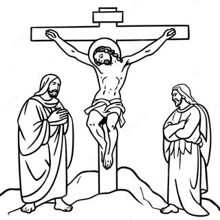Crucifixion Scene Coloring Page | Crucifixion coloring page