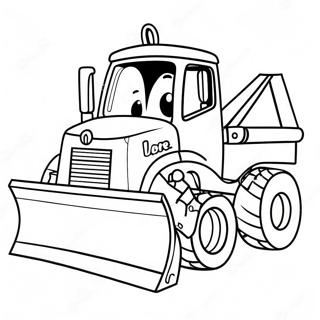 Cute Snow Plow with Smiling Face Coloring Page | Snow Plow coloring page