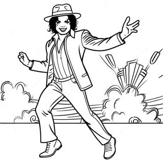 Bad Michael Jackson Dancing Coloring Page | Bad Michael Jackson coloring page