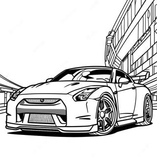 GTR R35 Sports Car Coloring Page | GTR R35 coloring page