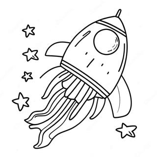 Colorful Comet with Stars Coloring Page | Comet coloring page