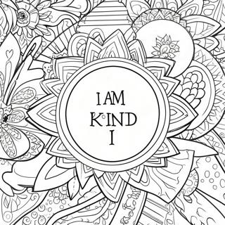 I Am Kind Affirmation Coloring Page | I Am Affirmation coloring page