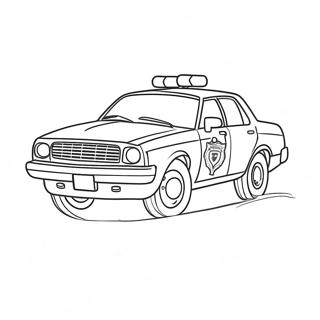 Fast Police Car in Action Coloring Page | Police Car coloring page