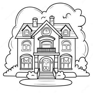 Luxury Dream House Mansion Coloring Page | Dream House Mansion coloring page