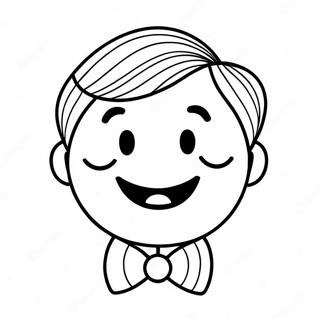Smiley Preppy Face Coloring Page | Smiley Preppy coloring page