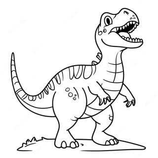 Ferocious Spinosaurus Roaring Coloring Page | Jurassic Park Spinosaurus vs T-Rex coloring page