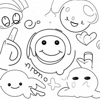 Emoticono Sonriente Preppy Páginas para Colorear