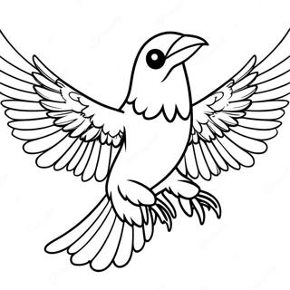 Raven with Mysterious Wings Coloring Page | Fortnite Raven coloring page