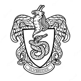 Slytherin Crest Coloring Page | Slytherin coloring page