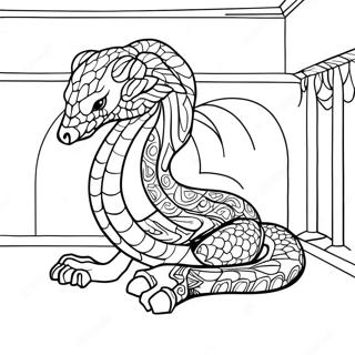 Slytherin House Mascot Coloring Page | Slytherin coloring page