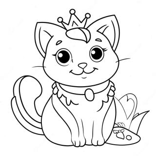 Princess Cat Coloring Page | Princess Cat coloring page