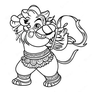 Alex the Lion Dancing Coloring Page | Madagascar 3 coloring page