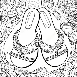 Sandals Coloring Page | Sandals coloring page