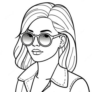 Cool Bad Girl with Sunglasses Coloring Page | Swag Bad Girl coloring page