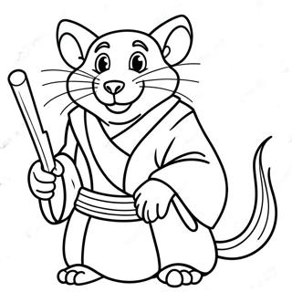 Master Splinter in Action Coloring Page | Master Splinter coloring page