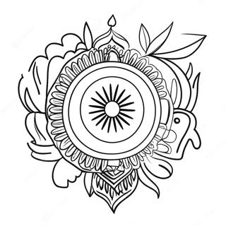 Vibrant Indian Flag Coloring Page | Indian Flag coloring page
