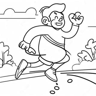 Exciting Fun Run Coloring Page | Fun Run coloring page