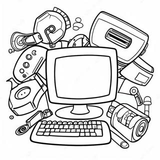 Kindergarten Computer Parts Coloring Page | Kindergarten Computer Parts coloring page