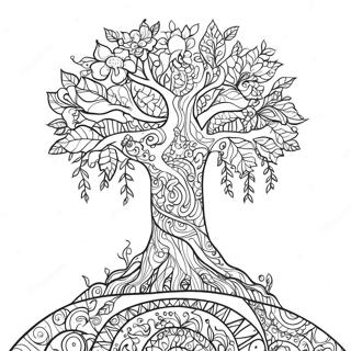 Positive Karma Tree Coloring Page | Karma coloring page