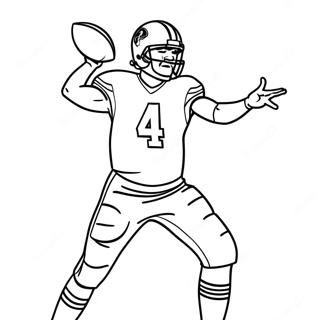 Dak Prescott Throwing Football Coloring Page | Dak Prescott coloring page