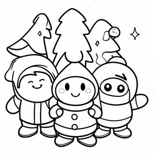 Among Us Christmas Crew Coloring Page | Among Us Christmas coloring page