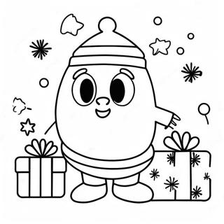 Festive Among Us Character Coloring Page | Among Us Christmas coloring page