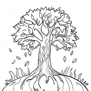 Fall Tree Coloring Page | Fall Tree coloring page