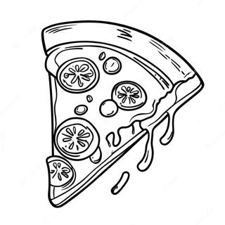 Cheesy Pizza Slice Coloring Page | Pizza Tower coloring page