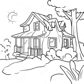 Cozy Dream House Coloring Page | Dream House coloring page