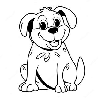 Harry der schmutzige Hund mit einem großen Lächeln Ausmalbild | Harry der dreckige Hund Ausmalbild