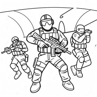 Rainbow Six Siege Action Scene Coloring Page | Rainbow Six Siege coloring page