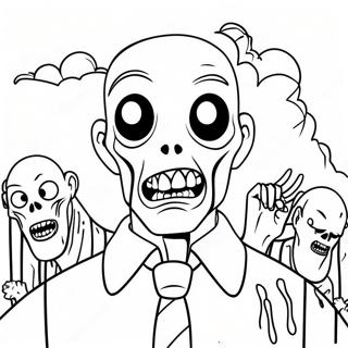 Creepy Among Us Zombie Coloring Page | Among Us Zombie coloring page