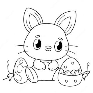 Hello Kitty Easter Coloring Pages