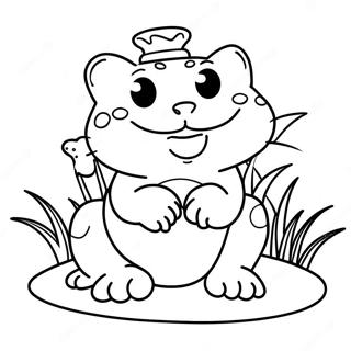 Playful Cat Toad Coloring Page | Cat Toad coloring page