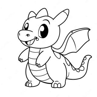 Cute Dragonite Flying Coloring Page | Dragonite coloring page