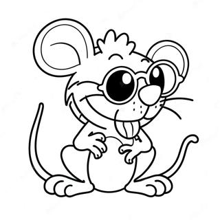 Cool Rat Fink with Sunglasses Coloring Page | Rat Fink coloring page