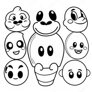 Happy Disney Emoji Characters Coloring Page | Disney Emoji coloring page