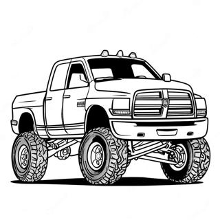 Página para Colorear de Camión Dodge Elevado | Página para colorear de Camión Dodge Elevado
