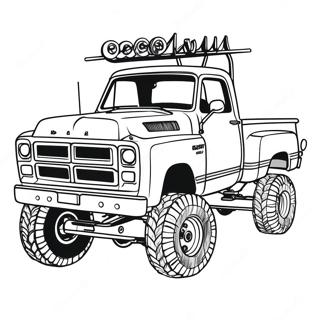 Página para Colorear de Camión Dodge Elevado Personalizado | Página para colorear de Camión Dodge Elevado