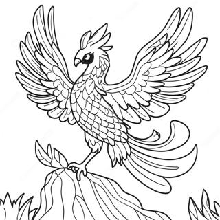 Mythical Phoenix Coloring Page | Mythical Phoenix coloring page