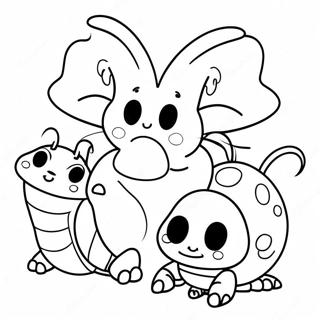 Cute Bugsnax Characters Coloring Page | Bugsnax coloring page