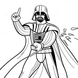 Darth Vader in Epic Battle Coloring Page | Realistic Star Wars coloring page