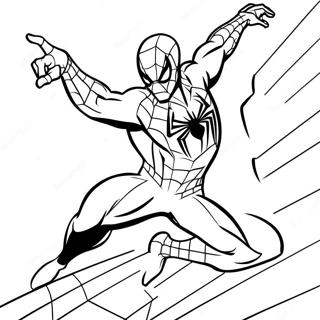 Spiderman 2099 Action Pose Coloring Page | Spiderman 2099 coloring page