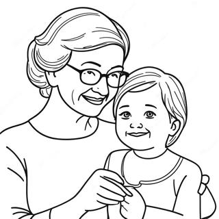 Oma und Enkelin Ausmalbild | Oma und Enkelin Ausmalbild
