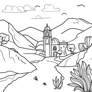 Beautiful Portuguese Landscape Coloring Page | Portugal coloring page